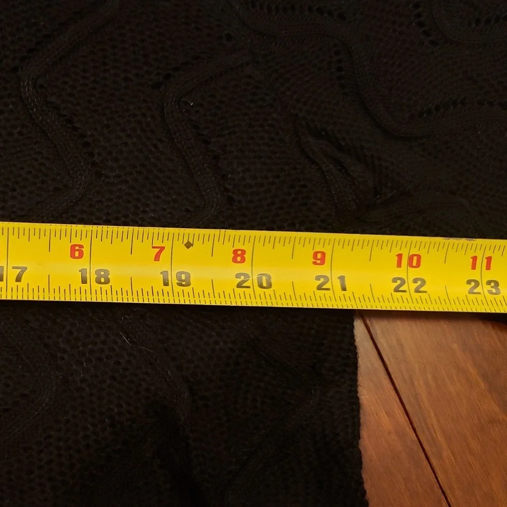 89th & Madison Black Knit Cable Wave Cardigan Sweater Size‎ L